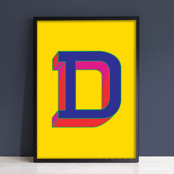 Letter D Print Alphabet Initial Colourful Art Print, 2 of 3