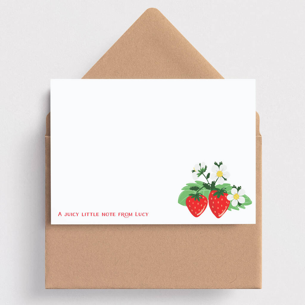 Strawberry Note Cards By Lunella | notonthehighstreet.com