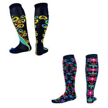 Gift Set Of Two Pairs Of Squelch Adult Socks Peacock, 3 of 3
