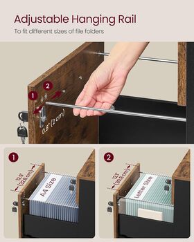 Lockable File Cabinet With Two Drawers And Hanging Rails, 3 of 8