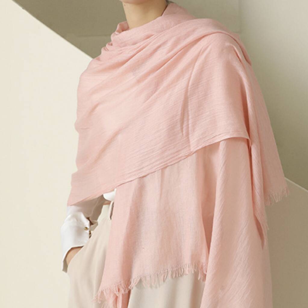 Simple Large Cotton Linen Shawl Scarf Coverup, 1 of 10
