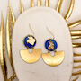 Blue Ink And Gold Foil Statement Drop Earrings, thumbnail 2 of 9