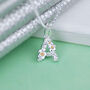 Girl's Silver Daisy Flower Initial Necklace, thumbnail 4 of 8