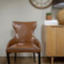 Vintage Faux Brown Leather Dining Chair, thumbnail 3 of 12