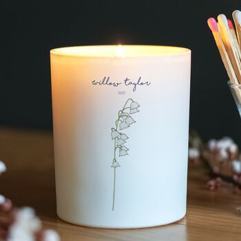 Personalised Birth Flower Glass Candle, 2 of 3