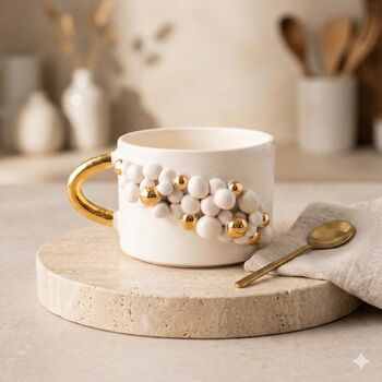 Golden Cluster Mug With 24ct Gold And Blush Ceramic, 2 of 3