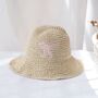 Monaco Cream Baby Pink Ombré Ribbon Straw Beach Hat, thumbnail 1 of 5