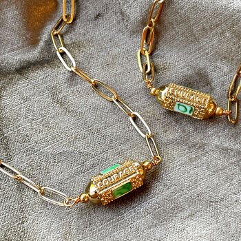 Courage Enamel And Chunky Chain Necklace, 2 of 10