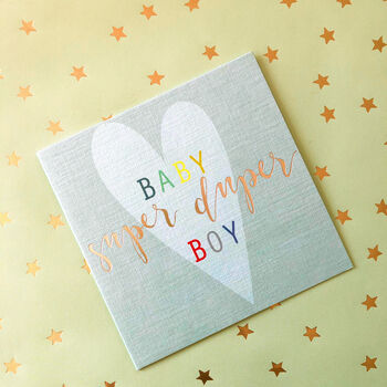 Baby Boy Card With Silver Foiled Writing, 4 of 5