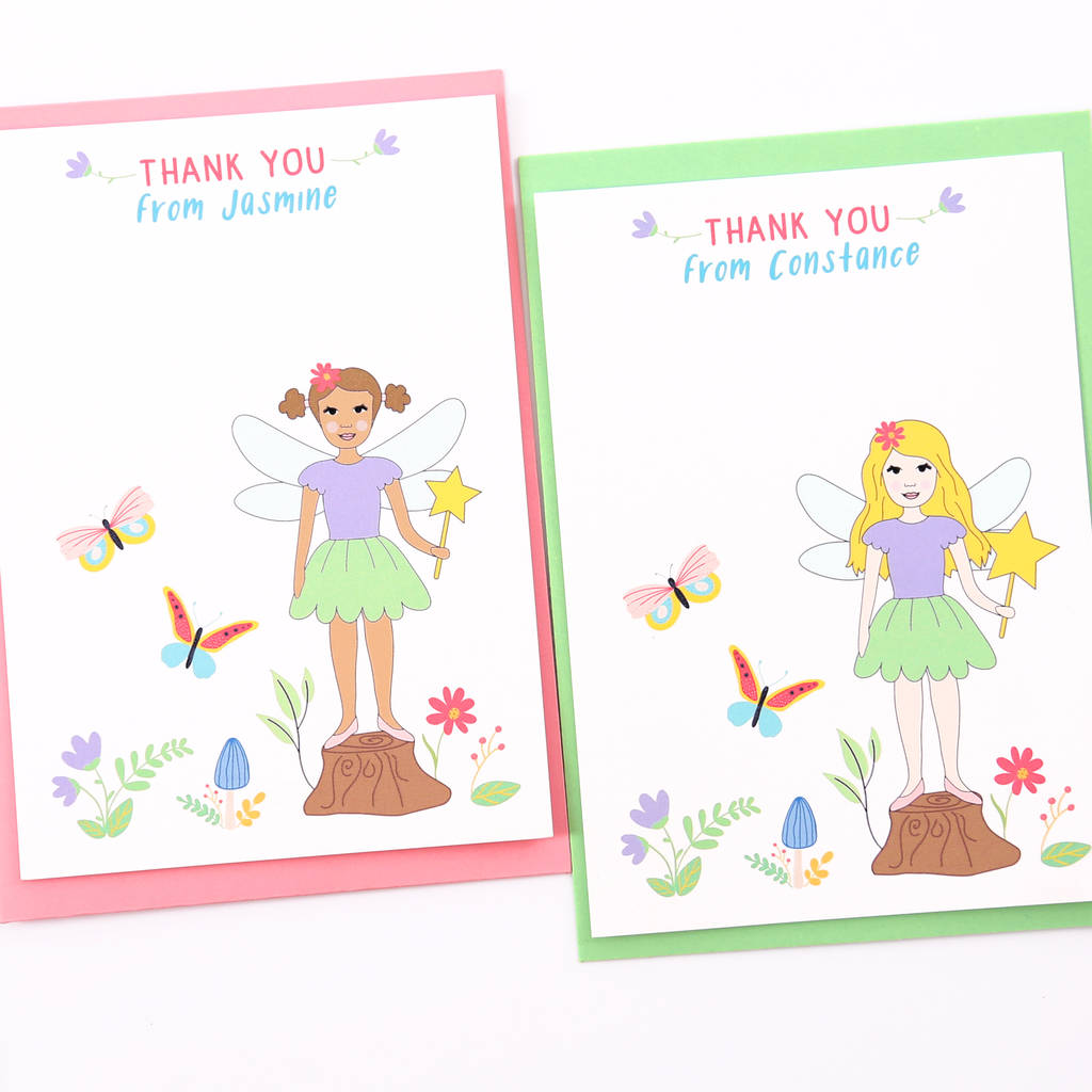 Personalised Fairy Thank You Note Cards, 1 of 4