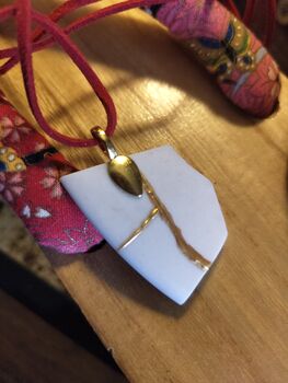 Red Striped Kintsugi Necklace, 3 of 3