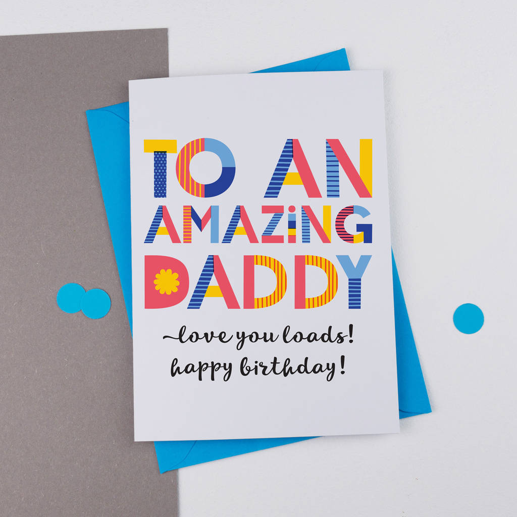 amazing dad/daddy personalised card by a is for alphabet ...