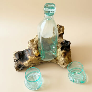 Whisky Decanter And Two Tumblers On Wood, 8 of 9