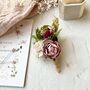Dusty Pink, Burgundy And Blush Flower Boutonniere, thumbnail 2 of 8