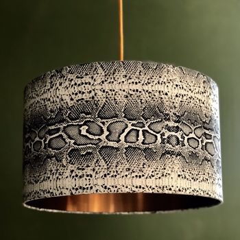 Snakeskin Linen Lampshades With Gold Or Copper Lining, 3 of 11