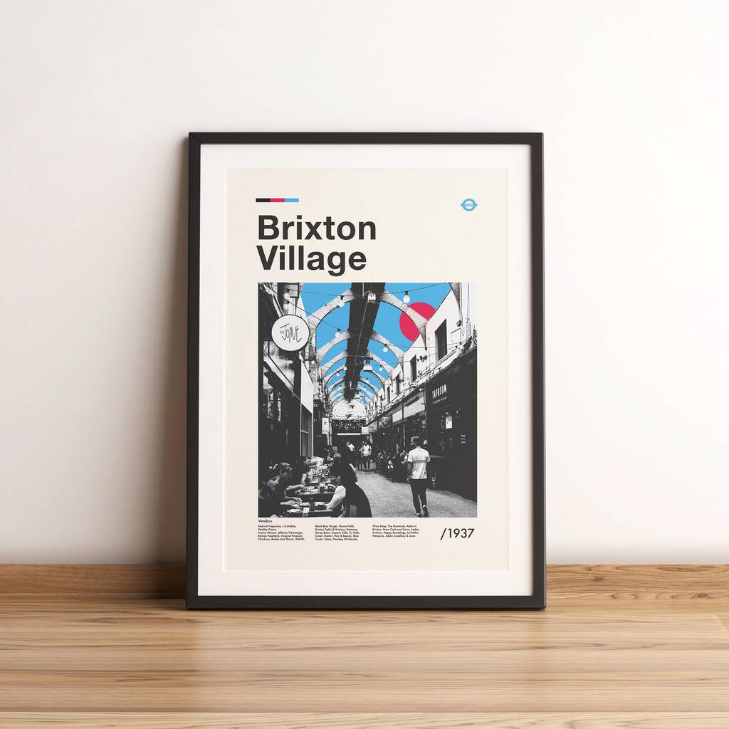 Brixton Village Mid Century Style Print, 1 of 9
