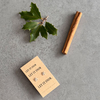 Let It Snow Sterling Silver Snowflake Earrings, 5 of 5