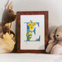 E Is For Evening Primrose Initial Print, Personalised, thumbnail 1 of 5