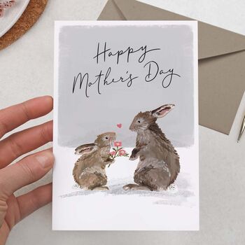 Cute Bunny Rabbit, Happy Mother's Day Card, 2 of 2