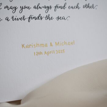 Handwritten Calligraphy First Wedding Paper Anniversary Print, 4 of 8