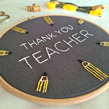 Thank You Teacher Embroidery Kit, 3 of 3