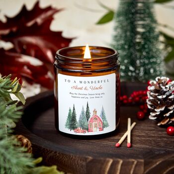 Personalised Christmas Candle Gift For Auntie And Uncle First Christmas, 3 of 7