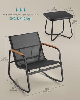 Three Piece Garden Rocking Chair Set, 2 of 6