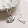 Sterling Silver Turquoise Sun Disc Necklace, thumbnail 1 of 5