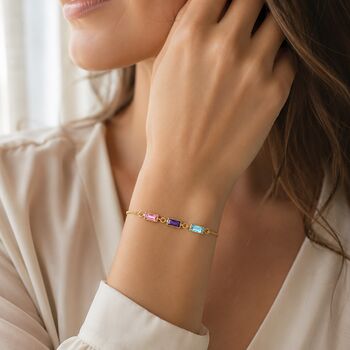 Personalised Create Your Own Baguette Cut Birthstones Bracelet, 7 of 9