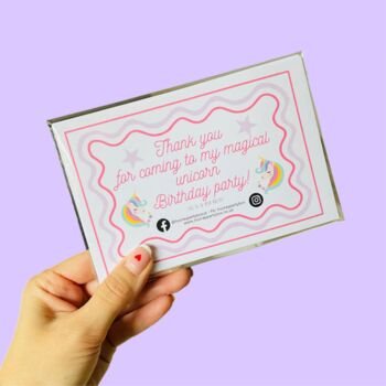 Unicorn Fairy Princess Party Bags And Optional Thank You Card Inserts, 6 of 6