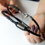 Mens Leather Necklace With Name Beads, thumbnail 10 of 12