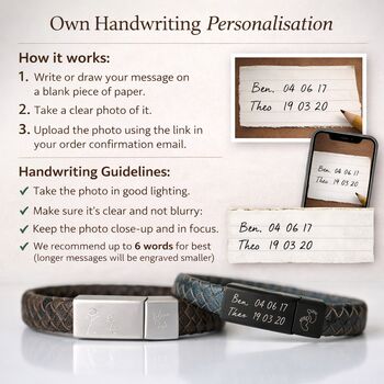 Gifts For Him Personalised Leather Bracelet, 4 of 10