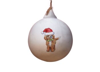 Cavapoo Red And White Ceramic Bauble, 2 of 2