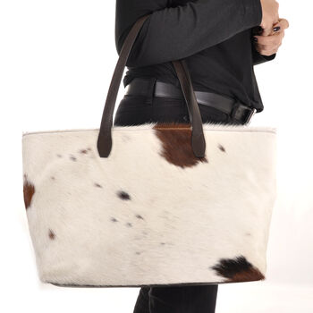 Vondie And Will Chocolate Tote Bag With Calf Hair, 2 of 5