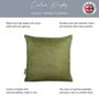 Luxury Super Soft Velvet Cushion Olive Green, thumbnail 3 of 6