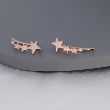 Sterling Silver Shooting Star Crawler Earrings, 6 of 11