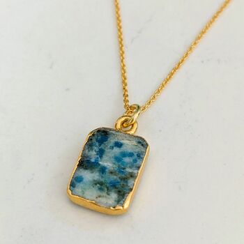 'The Rectangle' K2 Jasper Gold Plated Necklace, 3 of 6
