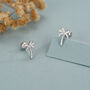 Sterling Silver Palm Tree 18 G Screw Back Earrings With Ball Backs, thumbnail 1 of 11
