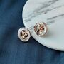 Large Round Elegant 18ct Gold Plated Stud Earrings, thumbnail 5 of 5