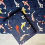 Koi Carp Illustrated Wrapping Paper, thumbnail 1 of 3