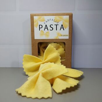 Pretend Play Felt Farfalle Pasta Toy Set, 5 of 8