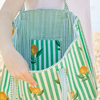 Fair Trade Lemon Quilted Cotton Tote Bag, 2 of 2
