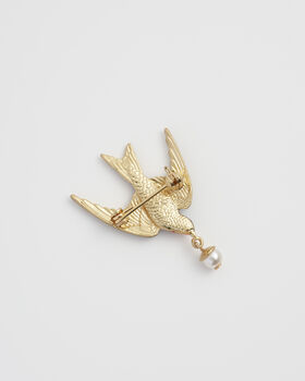 Swallow And Pearl Brooch, 4 of 8