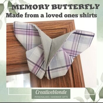 Memorial Lapel Pin, Memory Butterfly Made From Clothes, 12 of 12