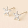 Sterling Silver Mini Starfish Stud Earrings, thumbnail 1 of 5