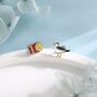 Mismatched Seagull And French Fries Stud Earrings In Sterling Silver, thumbnail 5 of 12