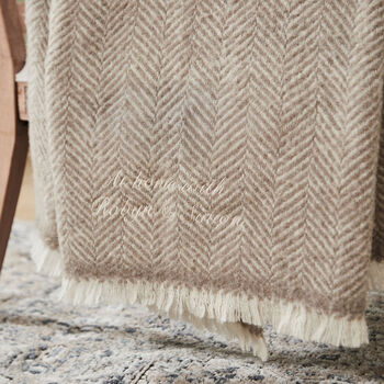 Personalised Herringbone Wool Blanket, 4 of 4
