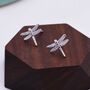 Sterling Silver Dragonfly Stud Earrings, thumbnail 1 of 12