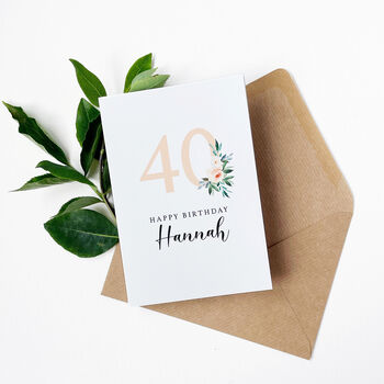 Personalised Floral 40th Birthday Card, 3 of 3