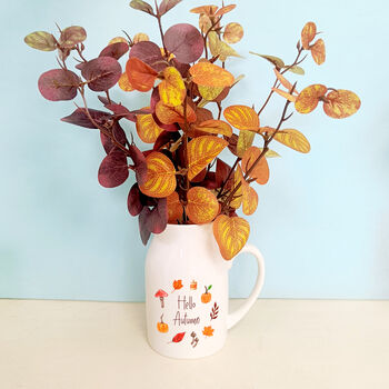 Autumnal Ceramic Flower Jug | Hello Autumn Flower Vase, 3 of 6
